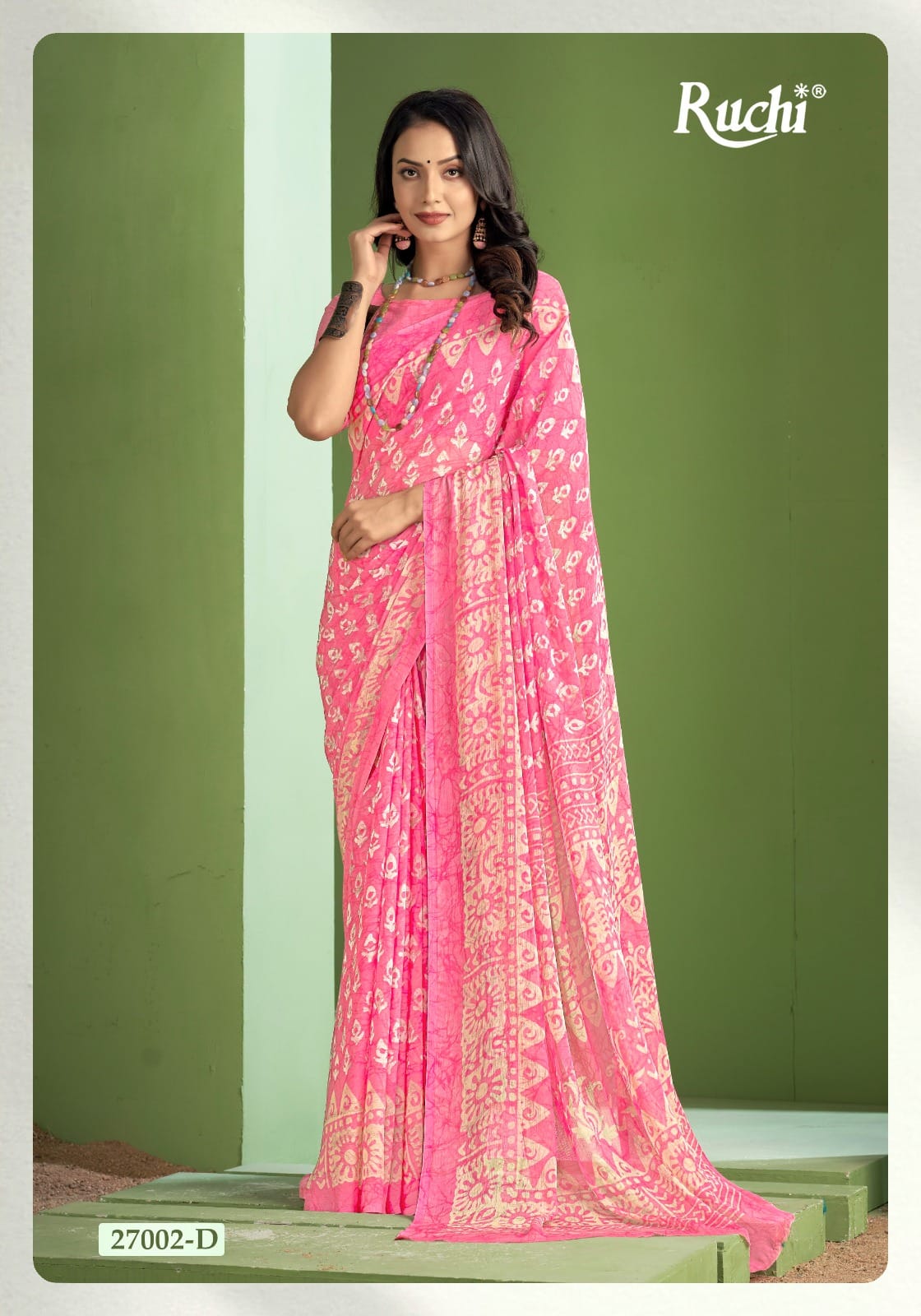 Star Chiffon 138 By Ruchi Printed Designer Chiffon Sarees Wholesalers In Delhi